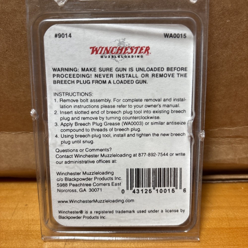 Winchester Muzzle loading Breech Plug For 209 Primer WA0015