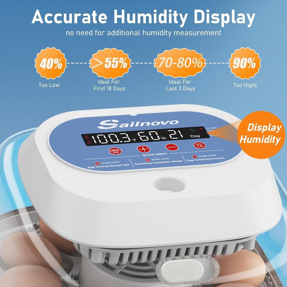 Incubators for Hatching Eggs 12 Egg Incubator with 4 Modes Temperature Contro...