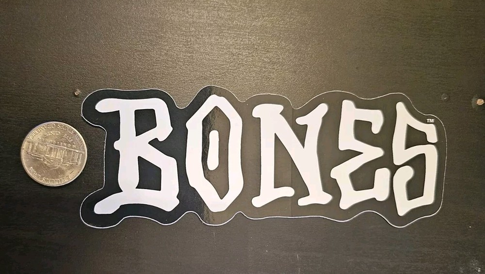Black/White Bones wheels 5" Skateboard Sticker