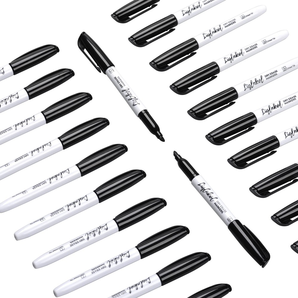 Dry Erase Markers Bulk, 144 Pack Black Whiteboard Markers, Chisel Point Low O...