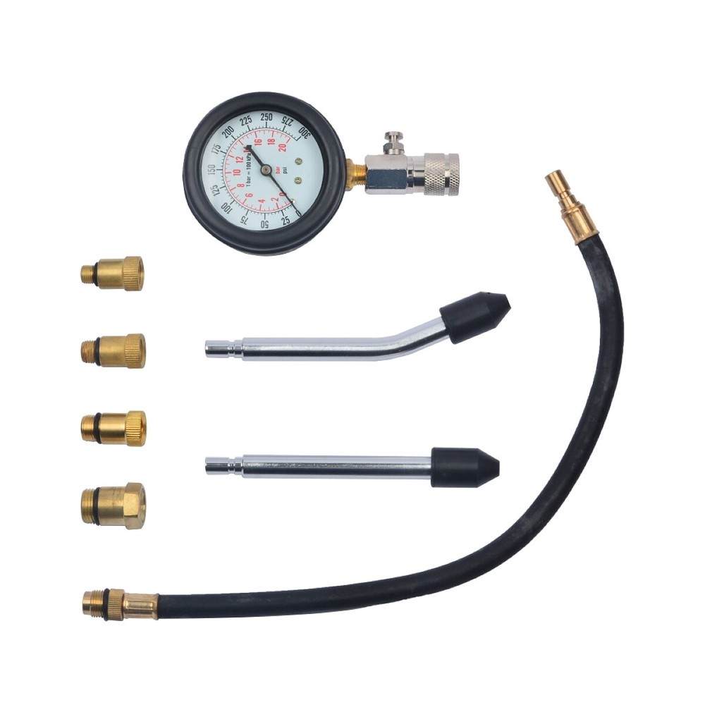 Compression Tester Compression Tester for Gasoline Engine Tool 0-20 Bar 9pcs