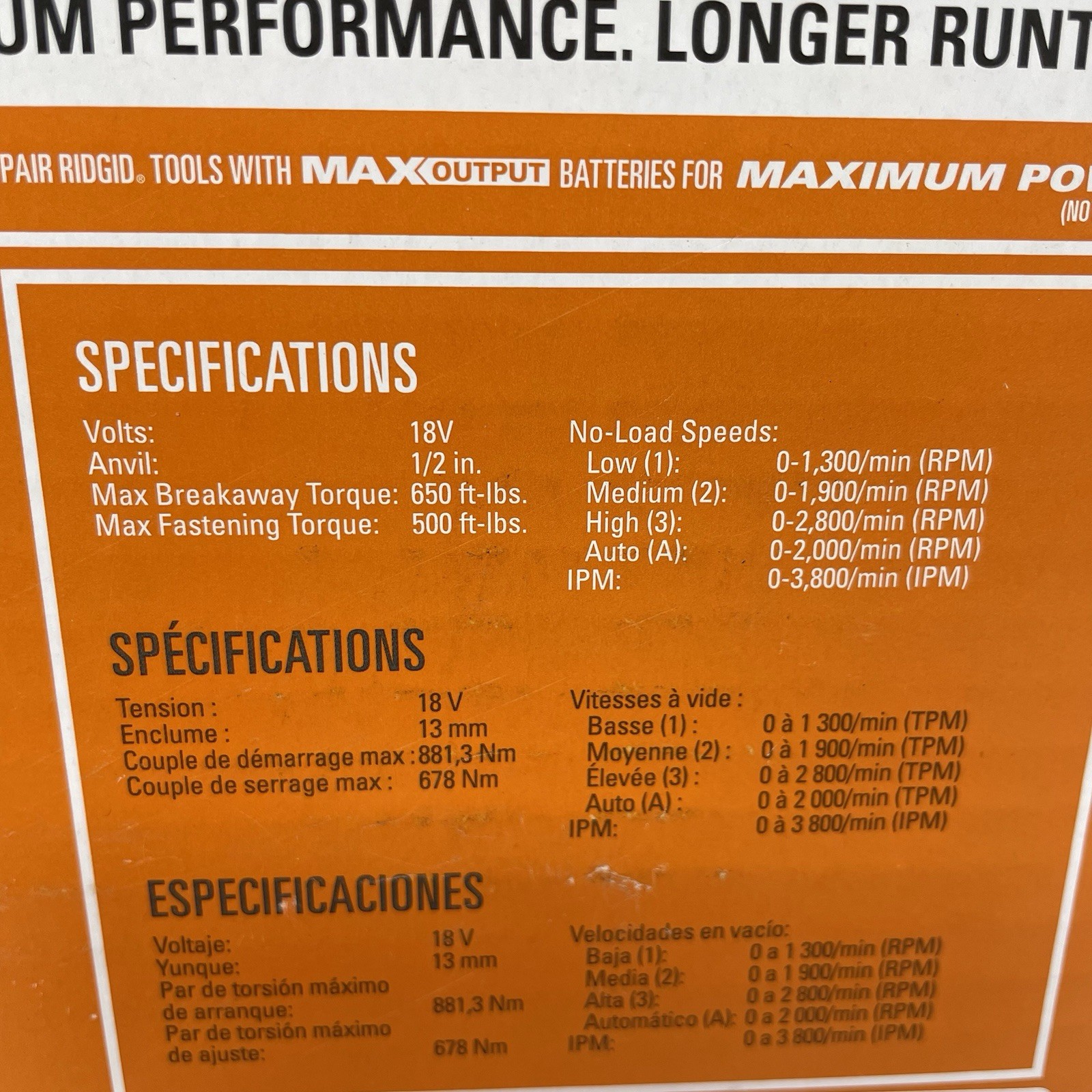 Ridgid R86012B 18V Brushless 4-Mode 1/2" Mid-Torque Impact Wrench *Tool Only*