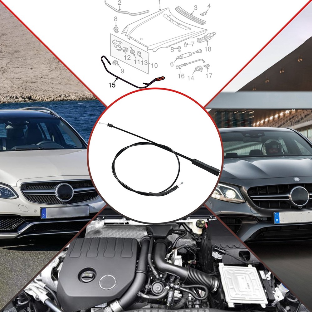 Hood Release Front Cable For Mercedes Benz E Class Sedan E320 E350 E500 AMG E55
