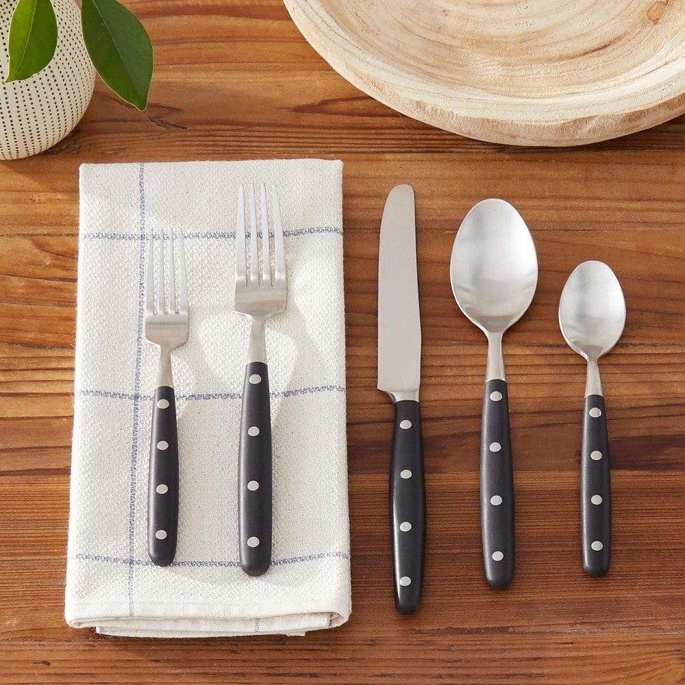 Ginkgo Lyon Ebony Flatware 5- Piece Set,