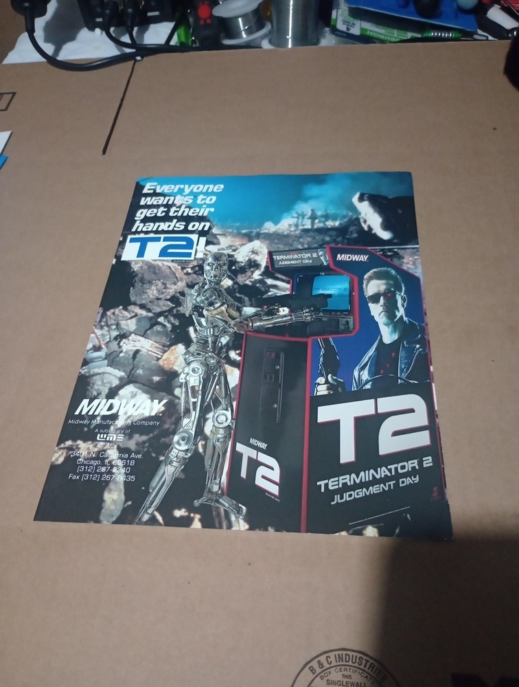 Midway Terminator 2 T2 Arcade Game Sales Flyer