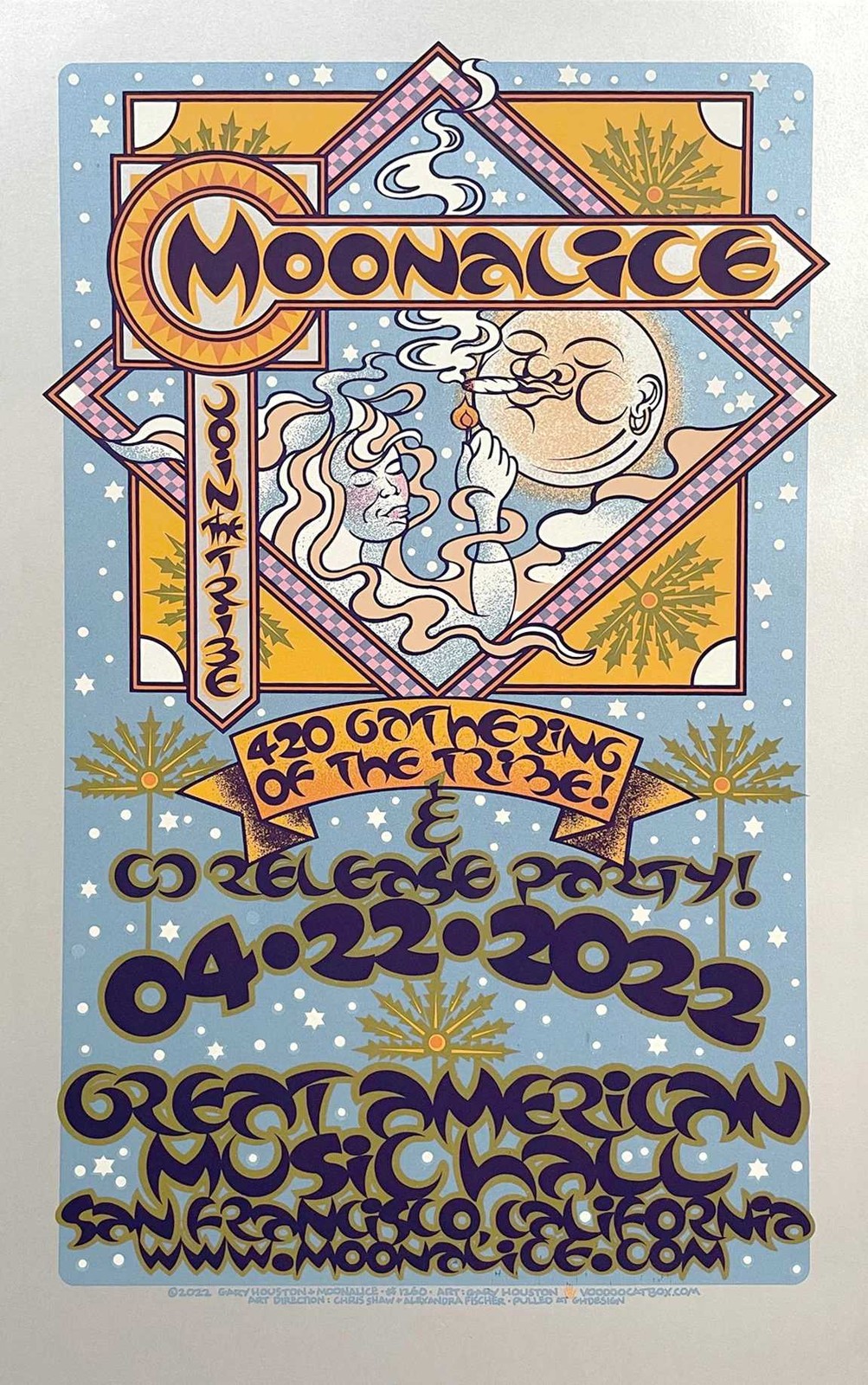 Moonalice 420 Celebration Gathering of the Tribe 2022 Gary Houston S/N COA