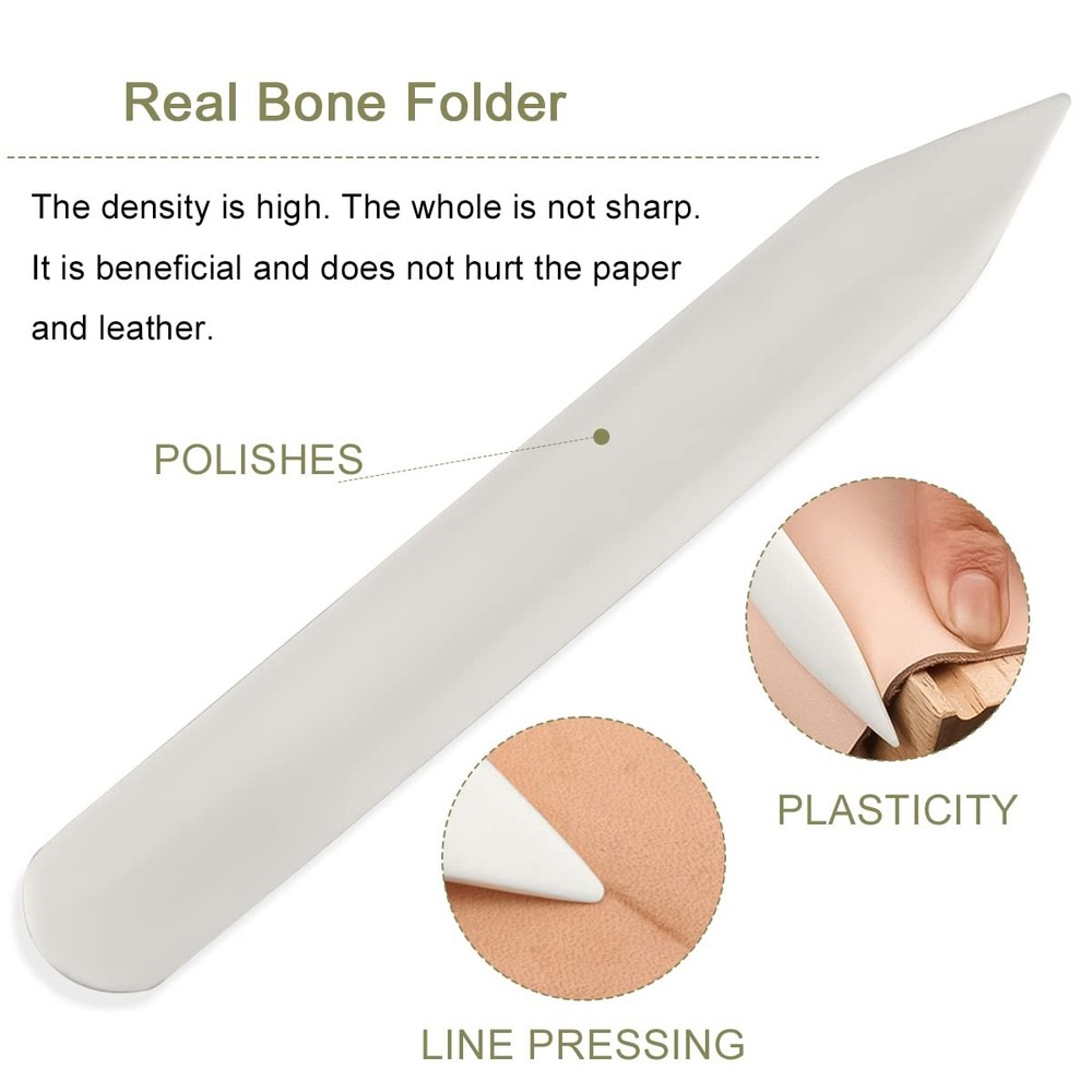 Genuine Bone Folder 2PCS Creaser Bookbinding Tool Scoring Kit for Letter Open...
