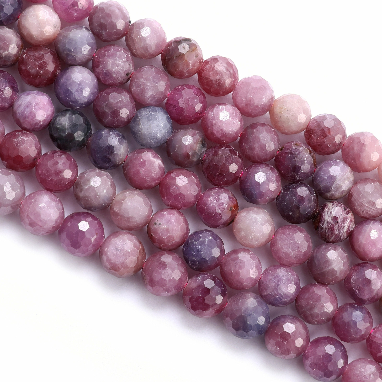 Genuine Ruby Faceted Round Beads 4mm 5mm 6mm 7mm 8mm 9mm 10mm 11mm 15.5" Strand