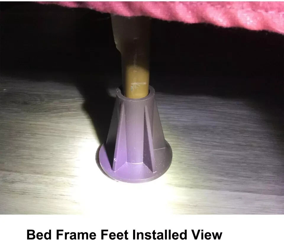 Steel Stem Bed Frame Feet Replace Wheels Prevent Sliding Plastic Inserts 4 Pack