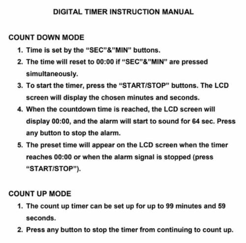 Large LCD Digital Kitchen Cooking Timer Count-Down Up Clock Loud Alarm Magnetic