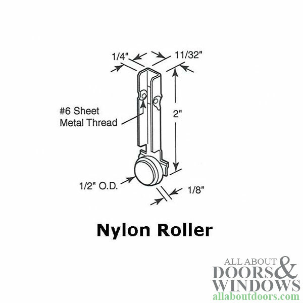 Roller Assembly (Flat) - Sliding Windows, Vertical Rail - Nylon / Steel