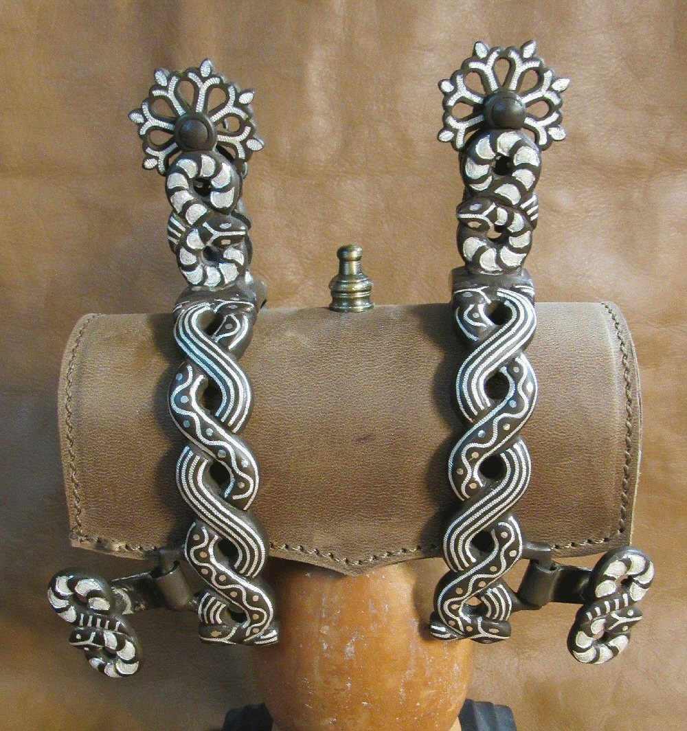 Double Viper Silver Inlays Spurs Brown Finish