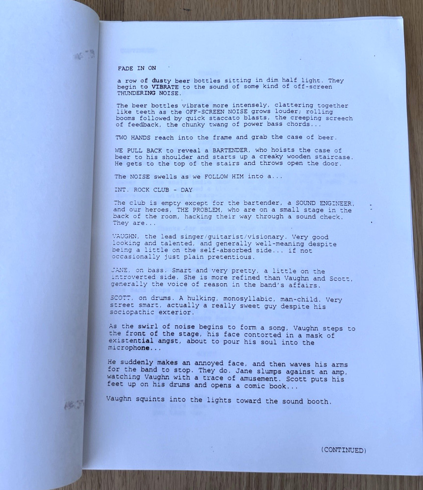 2000 Dead Last Television TV Original Pilot Episode Script Submission Statement
