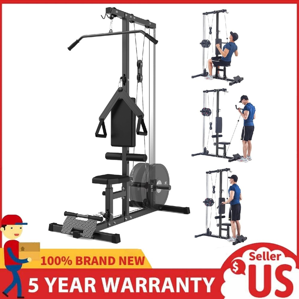 LAT Pulldown Machine & Cable Station Home Gym Workout Strength Row Cable Machine