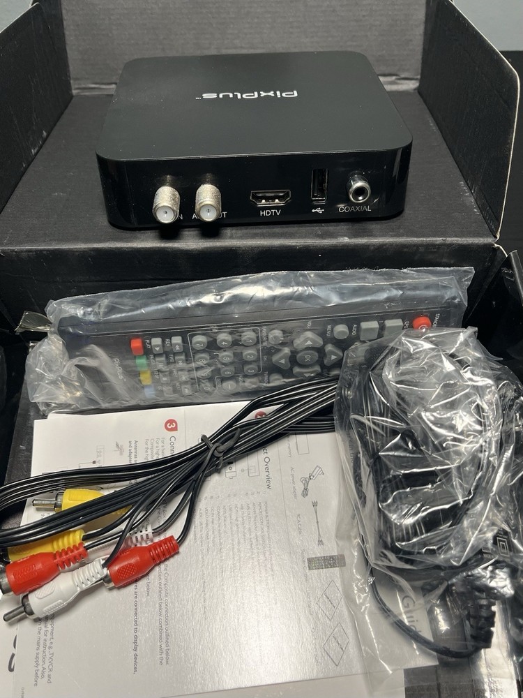 PixPlus Digital TV Converter Box Bundle with DVR & 64GB Built-In Memory