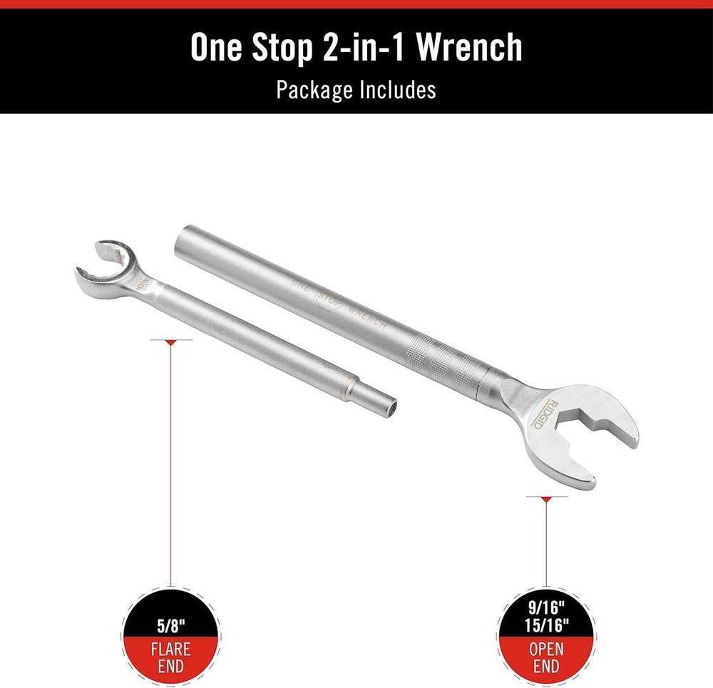 Efficient 2-in-1 Wrench for Plumbing Tasks - 150 ft-lbs Torque Capability