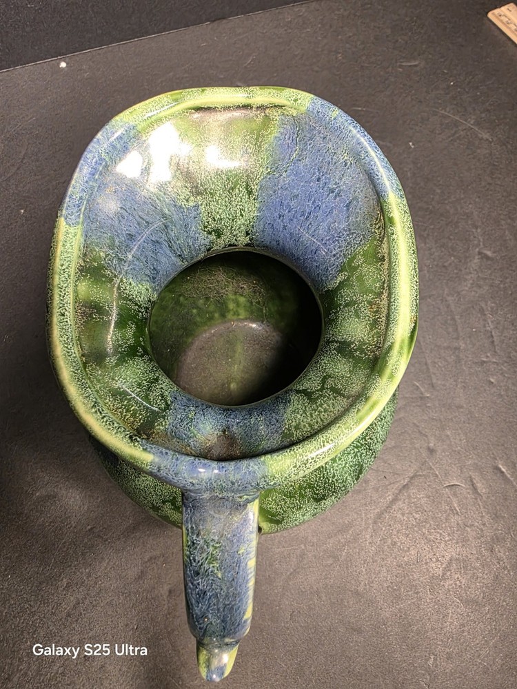 Studio pottery Pitcher Blue / Green 6" Tall