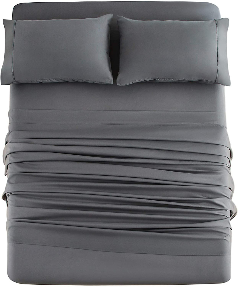 Mohap Bed Sheet Set 4 Piece Bedding Sheets & Pillowcases Set Brushed Microfiber