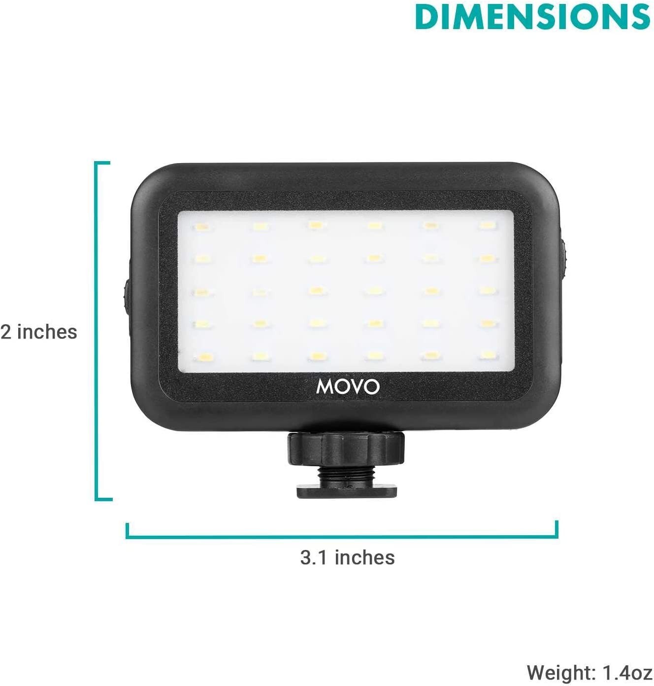 Movo LED-30 Rechargeable Mini LED Video Light Panel with Adjustable Brightness