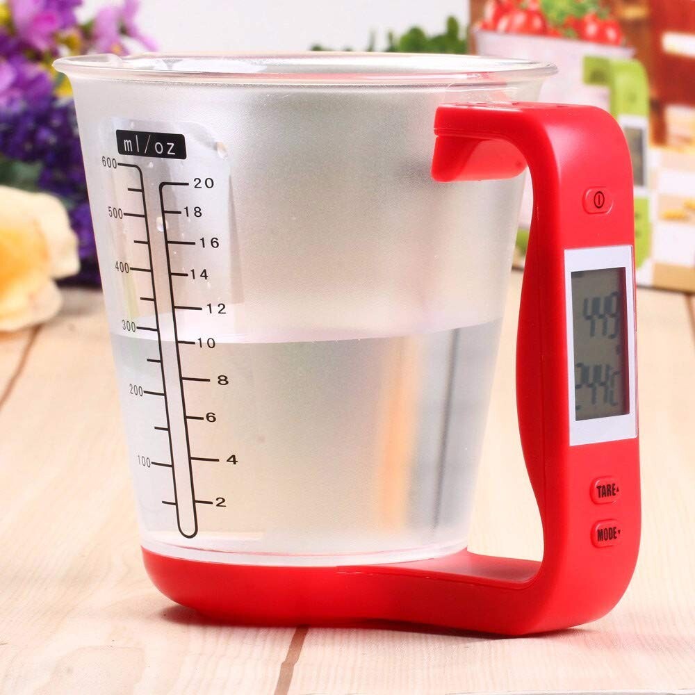 LCD Screen Multi-Functional Digital Kitchen Scale Measuring Cup 100-600ml 1000g