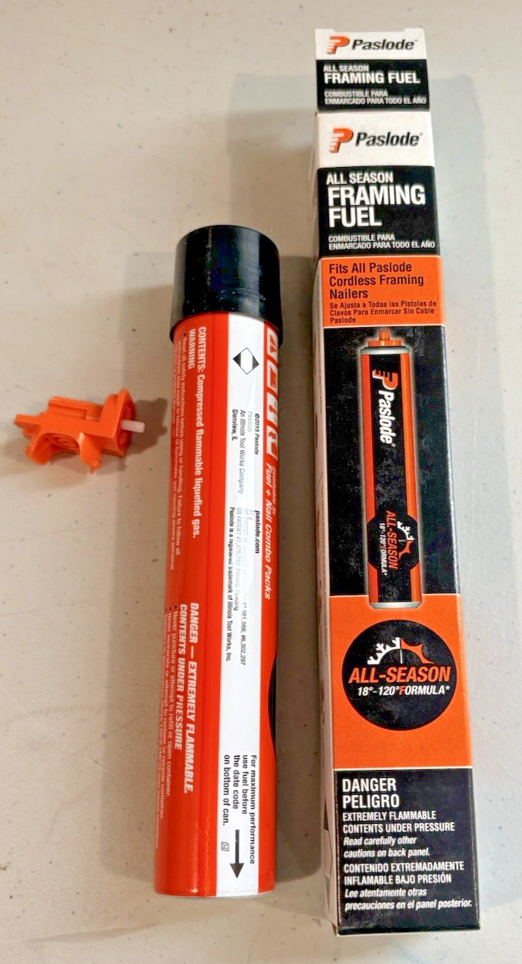 Paslode All Season Fuel For Cordless Framers 816008 With 902272R Adapter Framing