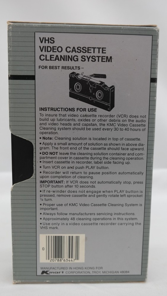 KMC VHS Video Cassette Cleaning System TF