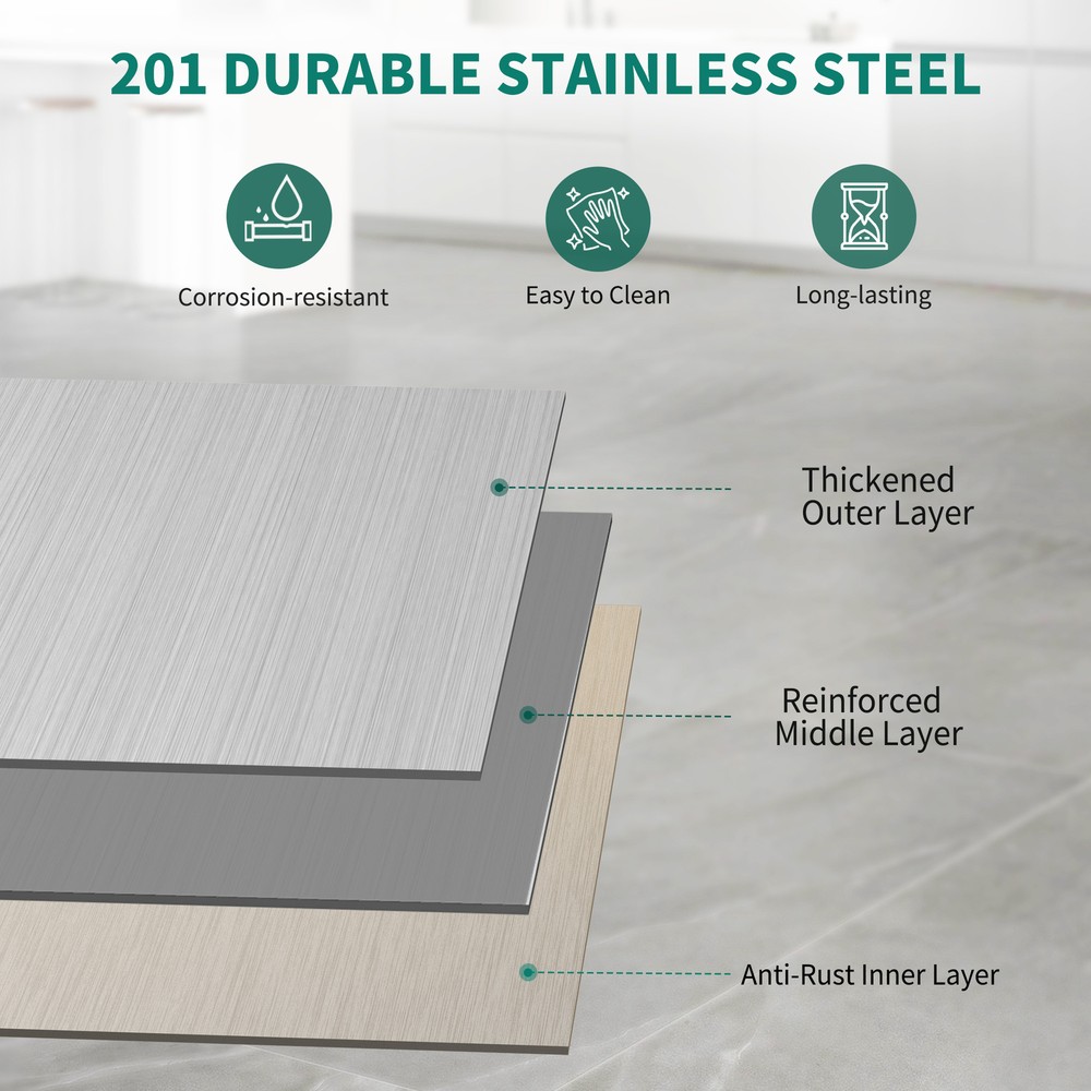 60" x 24" Stainless Steel Table for Prep & Work with Backsplash
