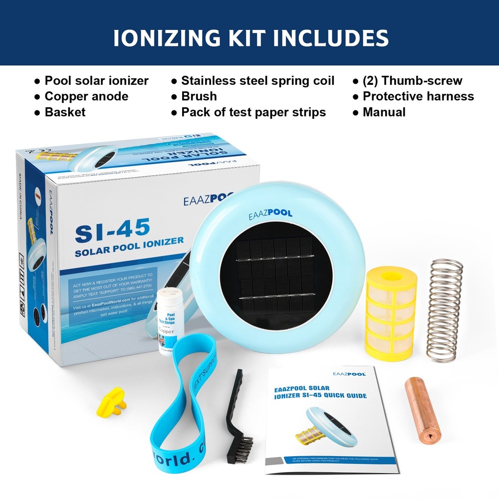 EAAZPOOL Solar Pool Ionizer | Pool Cleaning Device | Purifies Pool Water