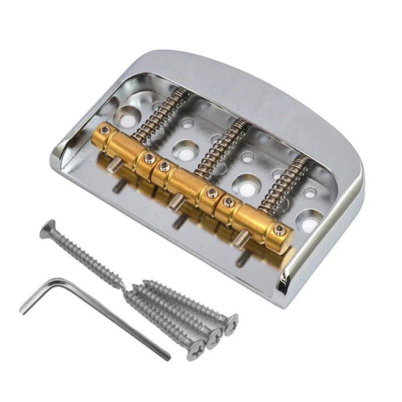 Electric Guitar Bridge with Brass Saddle Adjustable Edge Binding