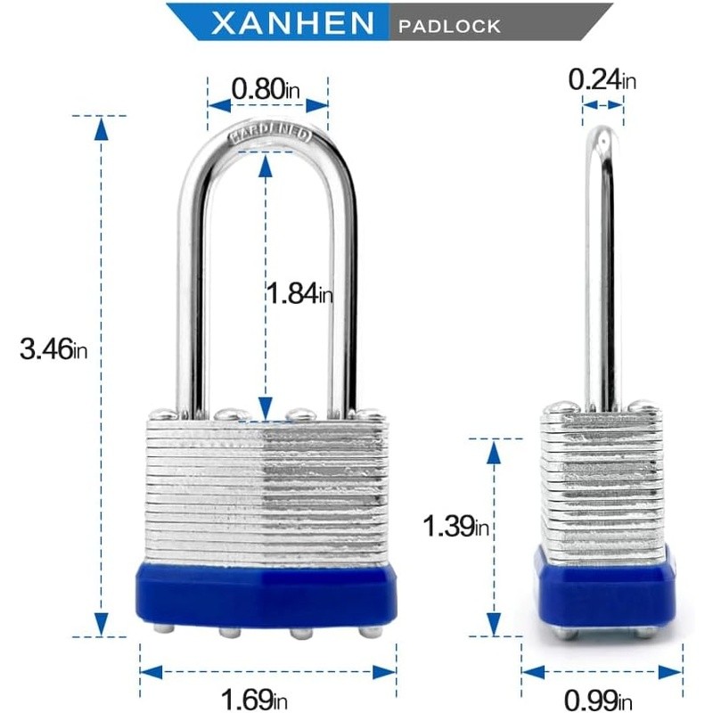 24 Pack Laminated Steel Keyed Padlocks Keyed Alike Security Lock Set Durable New