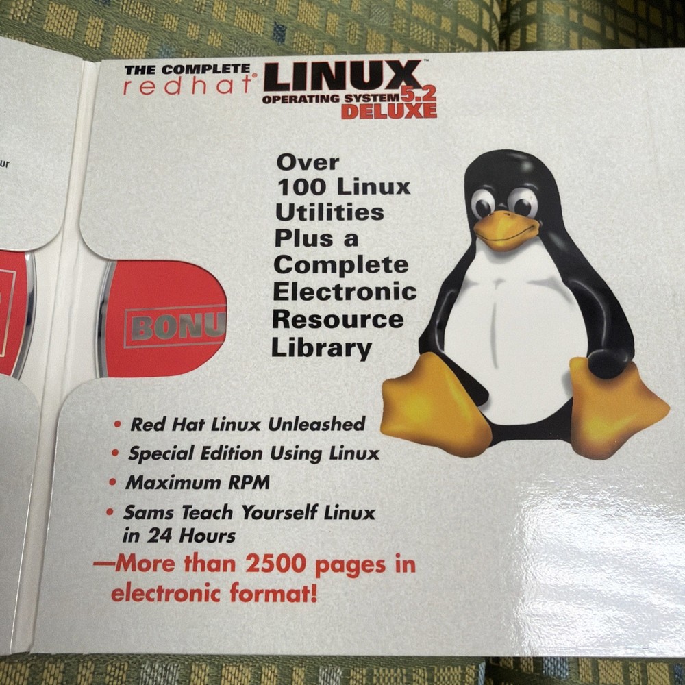 The Complete Redhat Linux 5.2 Operating System Deluxe Secure Server Partial Seal