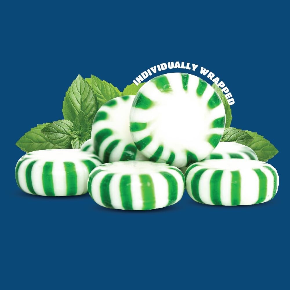 Spearmint Starlight Mints, Individually Wrapped, Bulk Hard Candy (3 Pounds)