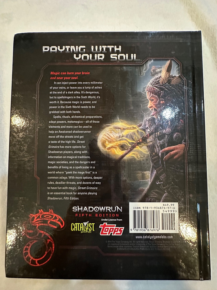 Shadowrun Street Grimoire Hardcover Core Magic Rulebook