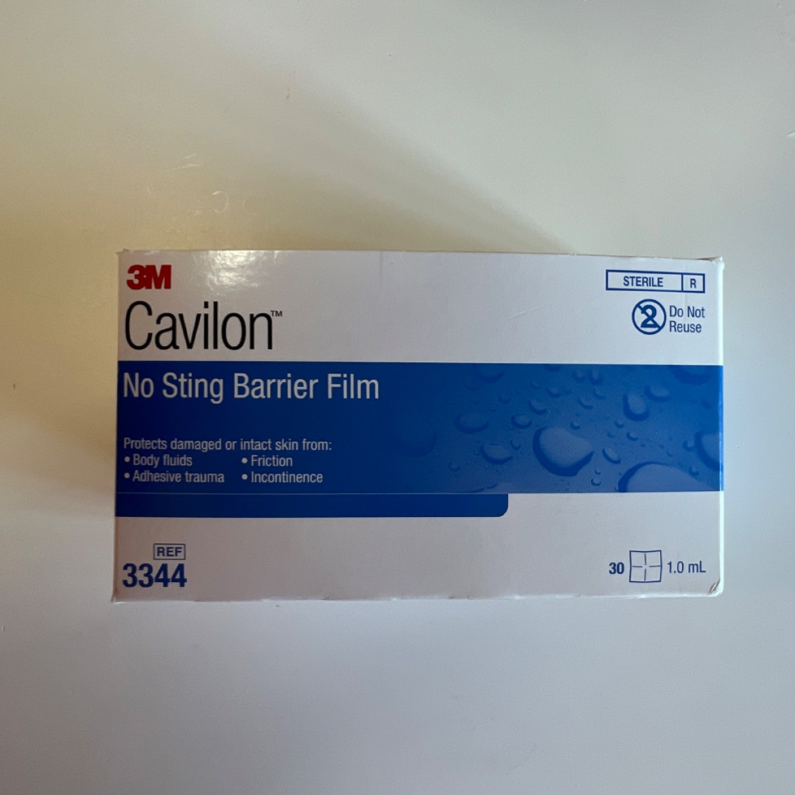 1 case of 3M Cavilon No Sting Sterile Skin Barrier Film Wipes 1.0 mL 3344 120Pk