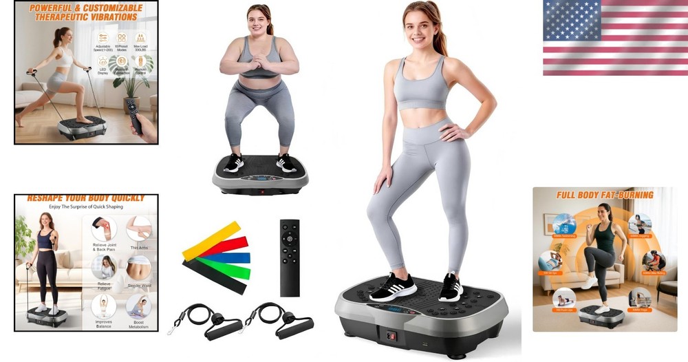 Vibration Board with Bluetooth & Resistance Bands for Effective Workouts