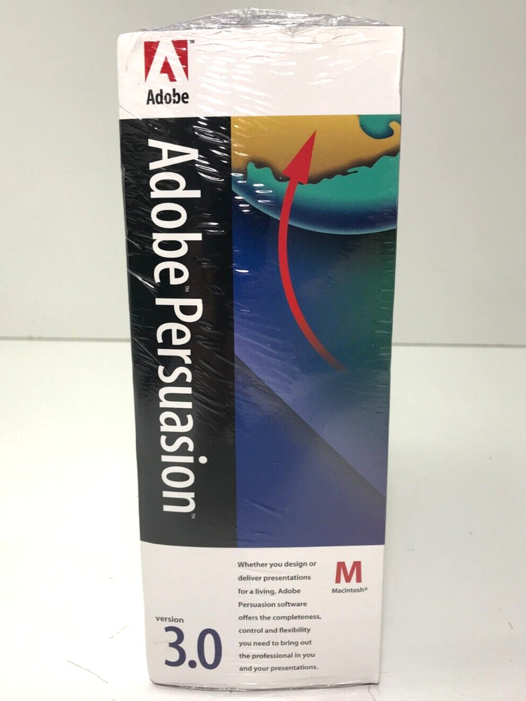 SEALED Adobe Persuasion 3.0 Macintosh 3D Charting Presentation Big Box Software