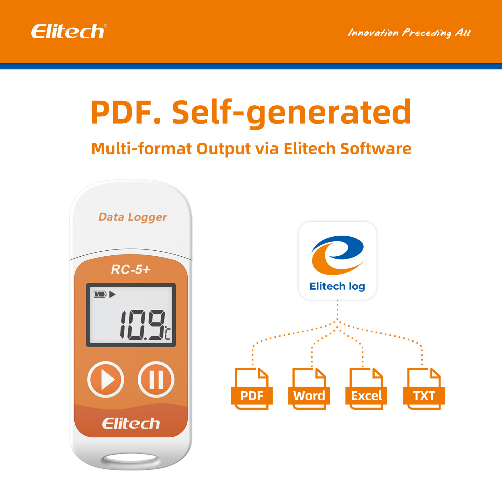 Elitech RC-5+ USB Temperature Data logger Temp Recorder PDF Reporter 32000 Point