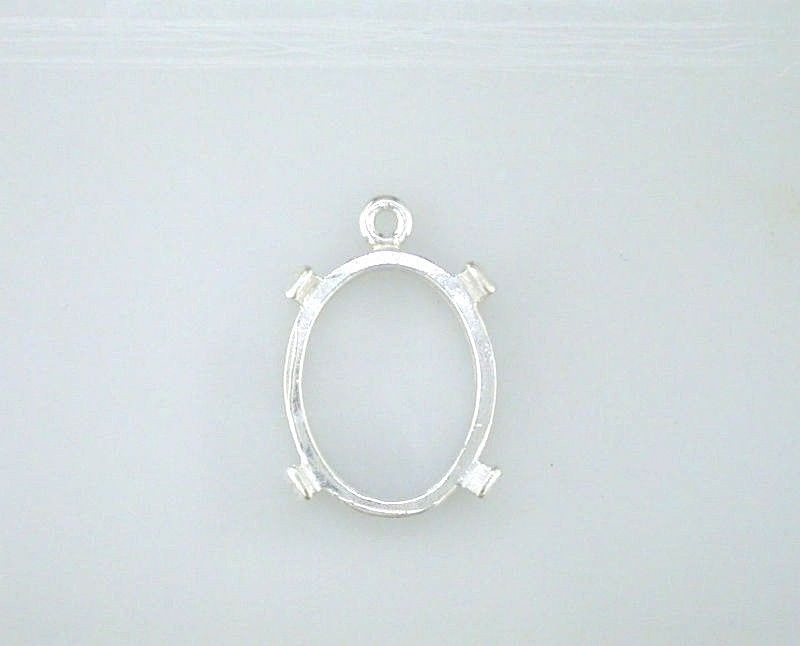 Oval Cabochon Fancy Dangle Setting Sterling Silver