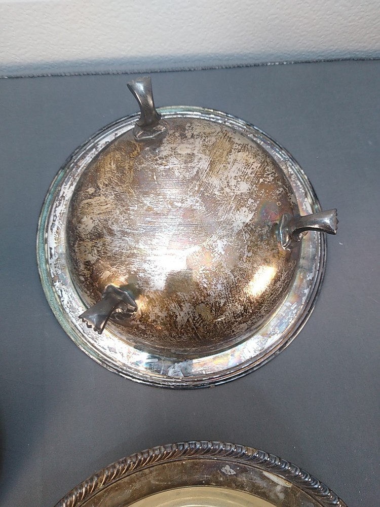 Vintage FB Rogers Silver Plated Footed Covered Serving Dish Or Buffet Server