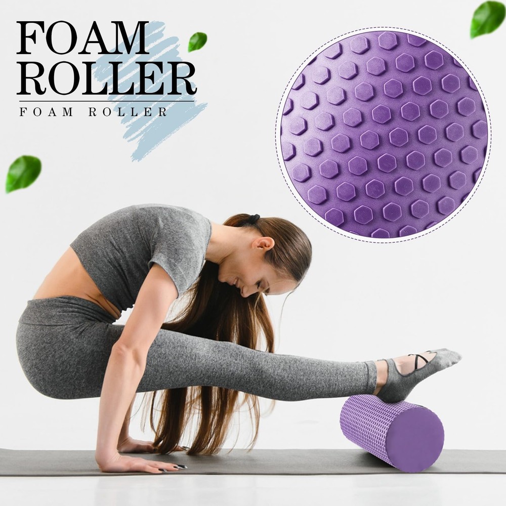 6Pcs Foam Roller Set Includes Peanut Massage , Back Roller, Massage Roller St...