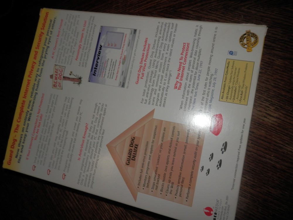 McAfee Guard Dog Deluxe Windows 95, Internal Internet Security Software