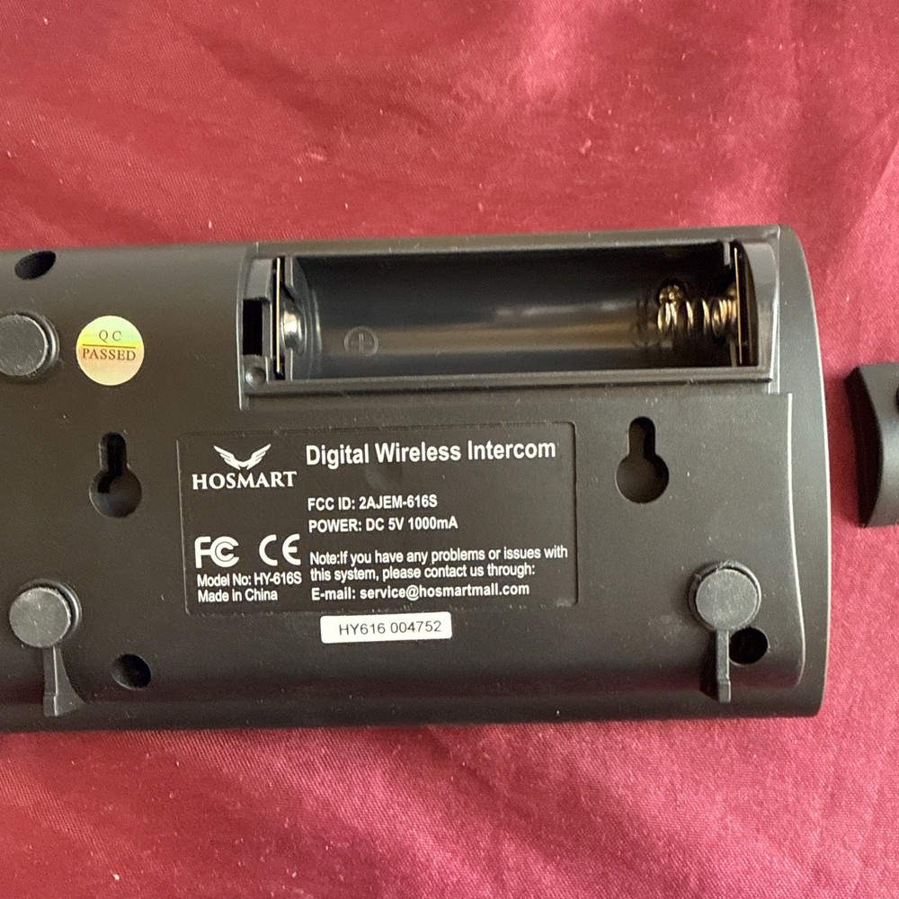 2x Hosmart HY-616S Full Duplex Digital Wireless Intercom System Two Way