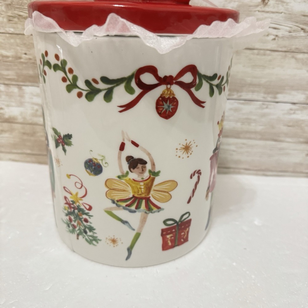Dwellessentials Nutcracker Christmas canister holiday 10in cookie jar