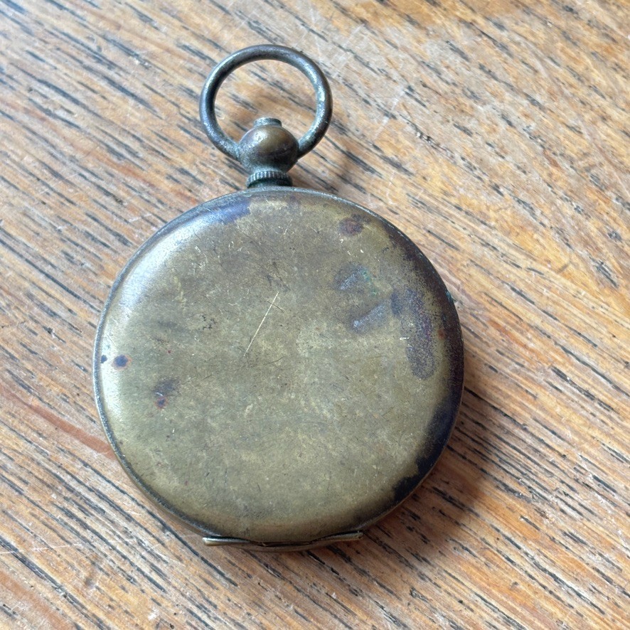 Small Pocket Compass Brass Case Possibly German