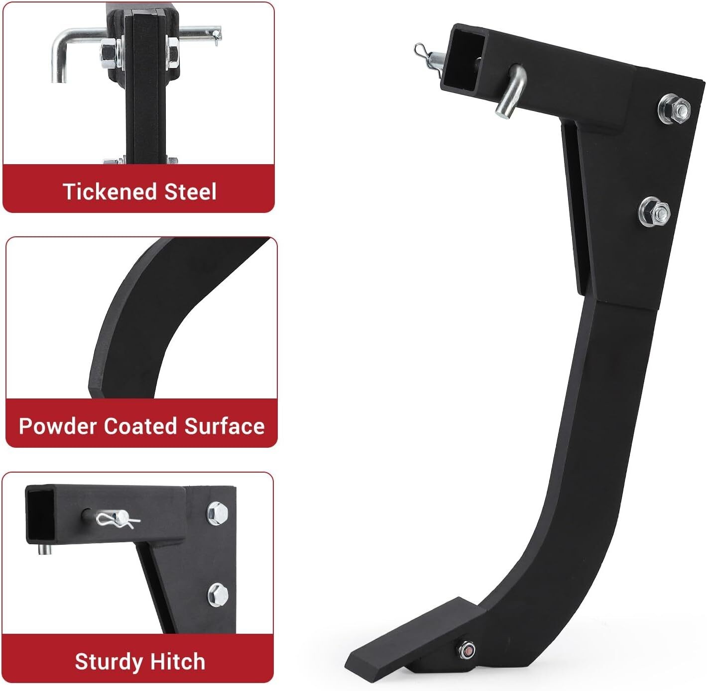 18'' Shank Middle Buster Plow Hitch Mounted Ripper w/ 2" Receiver for ATVs/UTVs