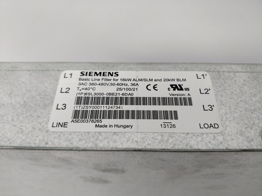 Siemens 6SL3000-0BE21-6DA0 Basic Line Filter