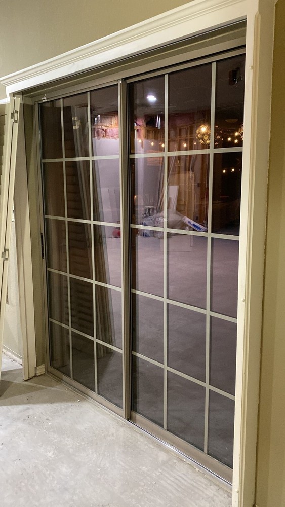 Glass sliding door & Wood Shutter