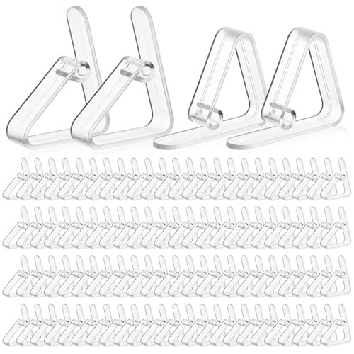240 Pcs Clear Plastic Tablecloth Clips, Windproof Table Cover Clips Table