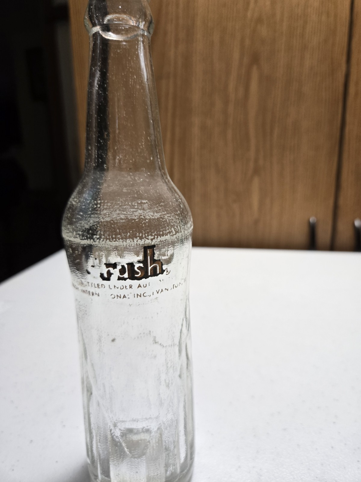 1967 10 Oz Crush Soda Bottle. Evanston Illinois. Fair Condition.