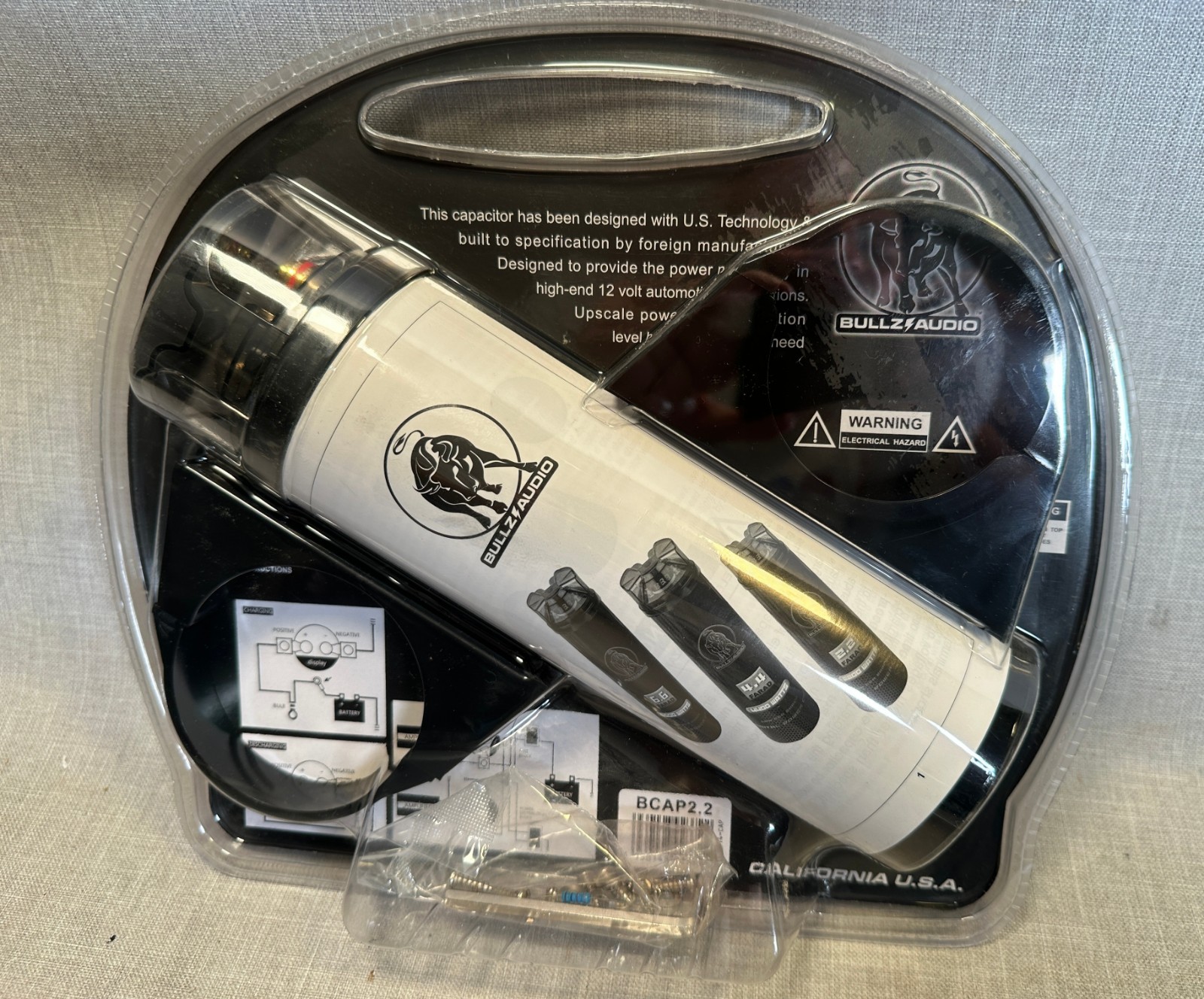 NEW Bullz Audio 2.2 Farad Car Audio Capacitor 2200 Watts Digital Display 2F 2.2F